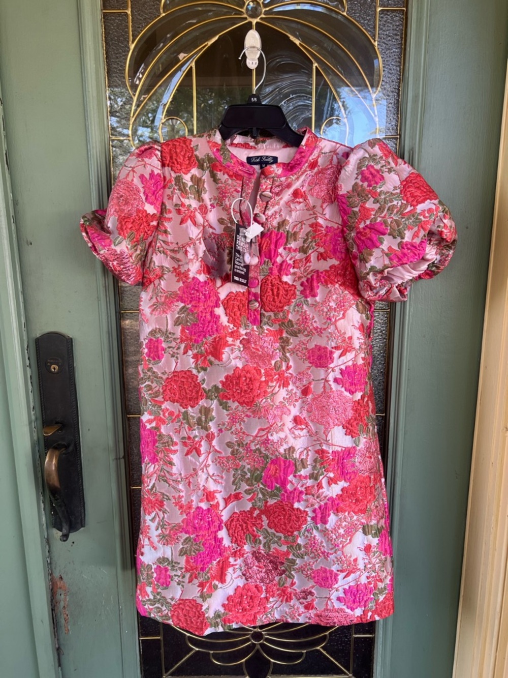 Trish Scully Pink Floral Puff-Sleeve Mini Dress - women’s